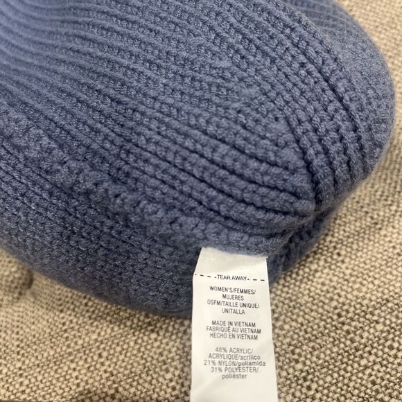 NWT Under Armour Women's Blue Pom Winter Ribbed Hat One Size Fits Most Beanie - Picture 5 of 5